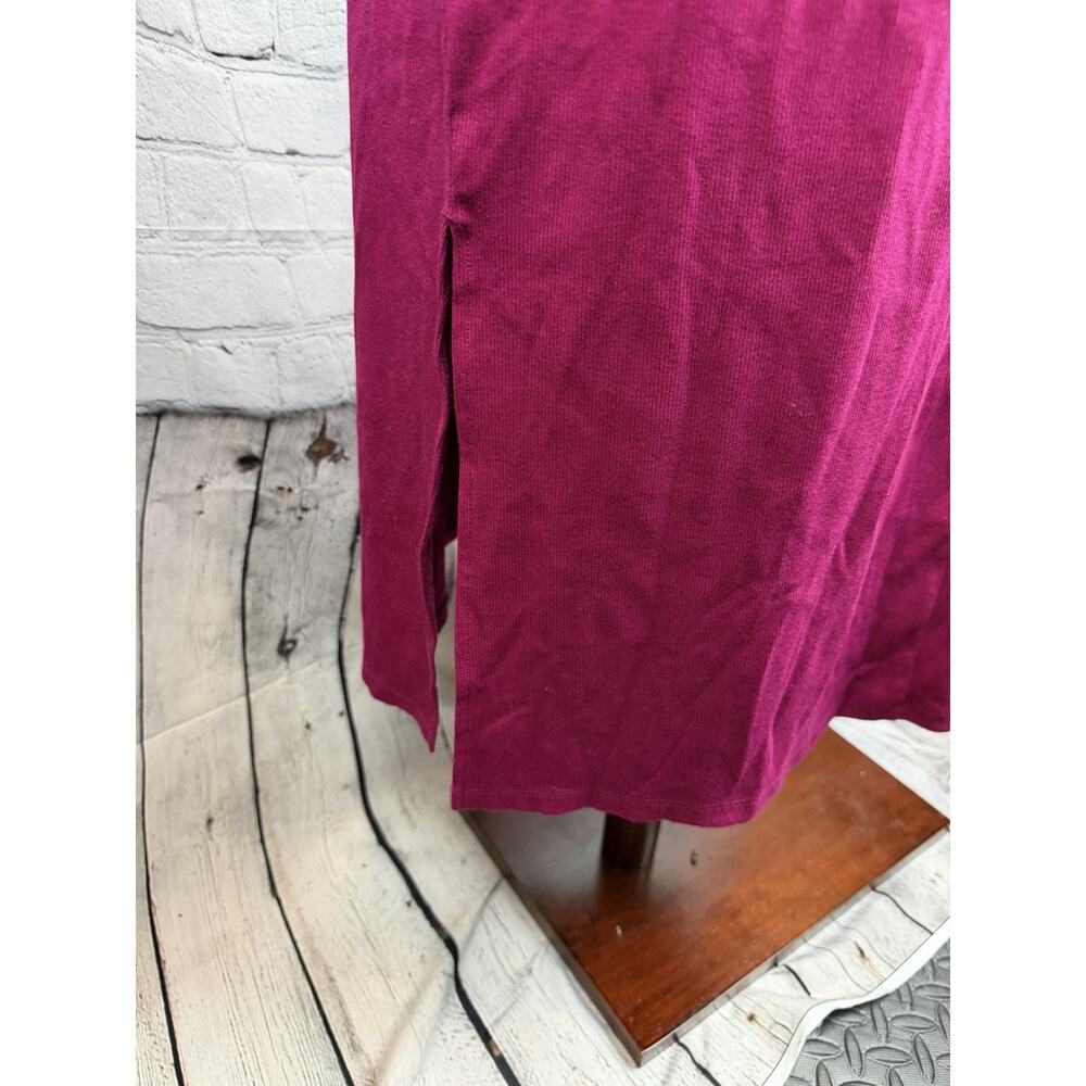 A New Day Ribbed Crew Neck Midi Dress Womens Size XXL Pink Magenta Side Slit New - Picture 7 of 9